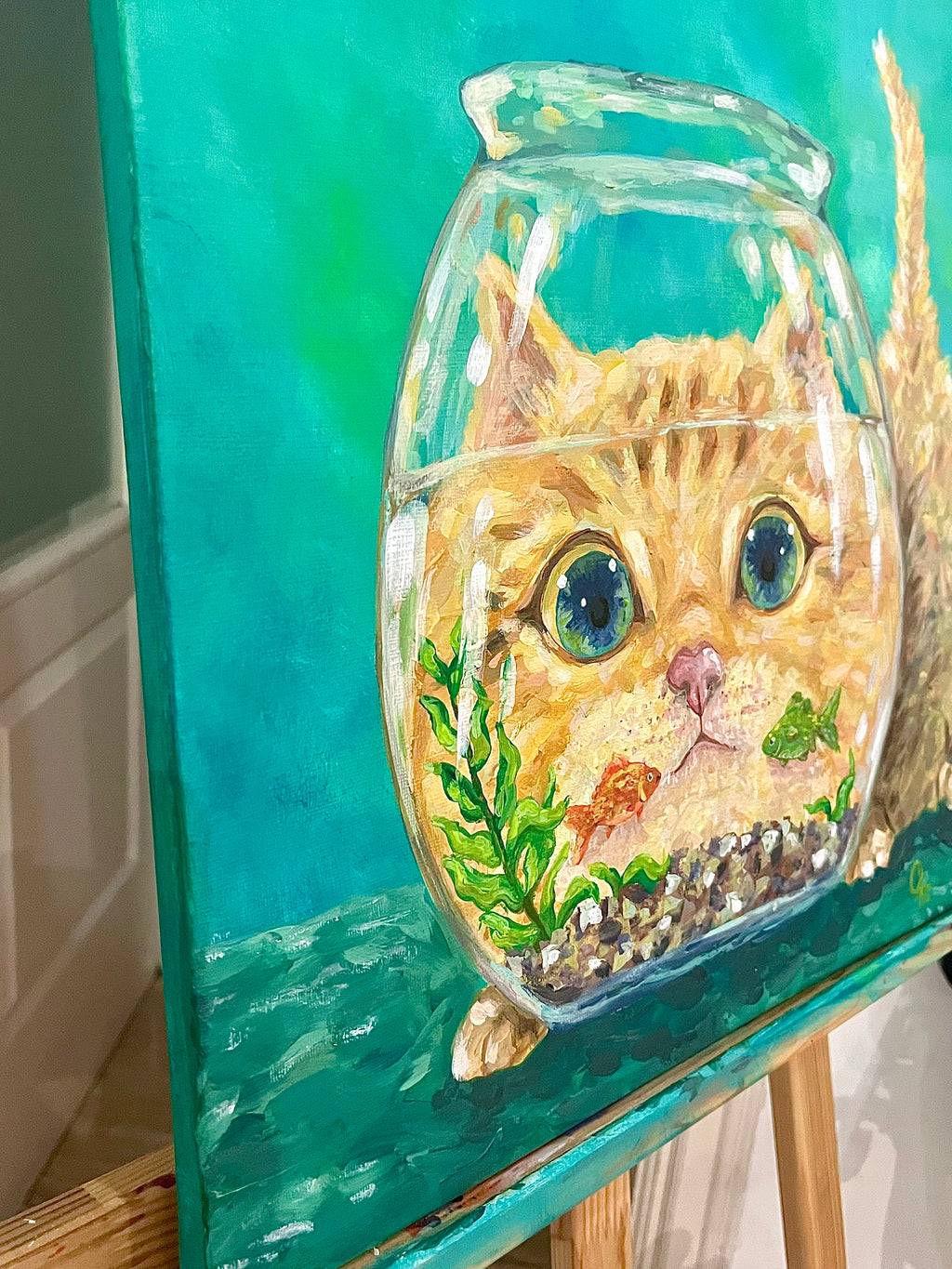 “Bubbles & Whiskers” Original Painting